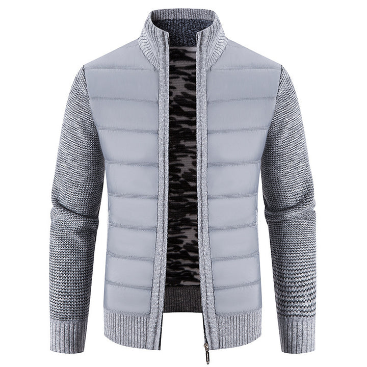 Herren hybride Steppjacke mit modischem Strickdesign Echoarchiv