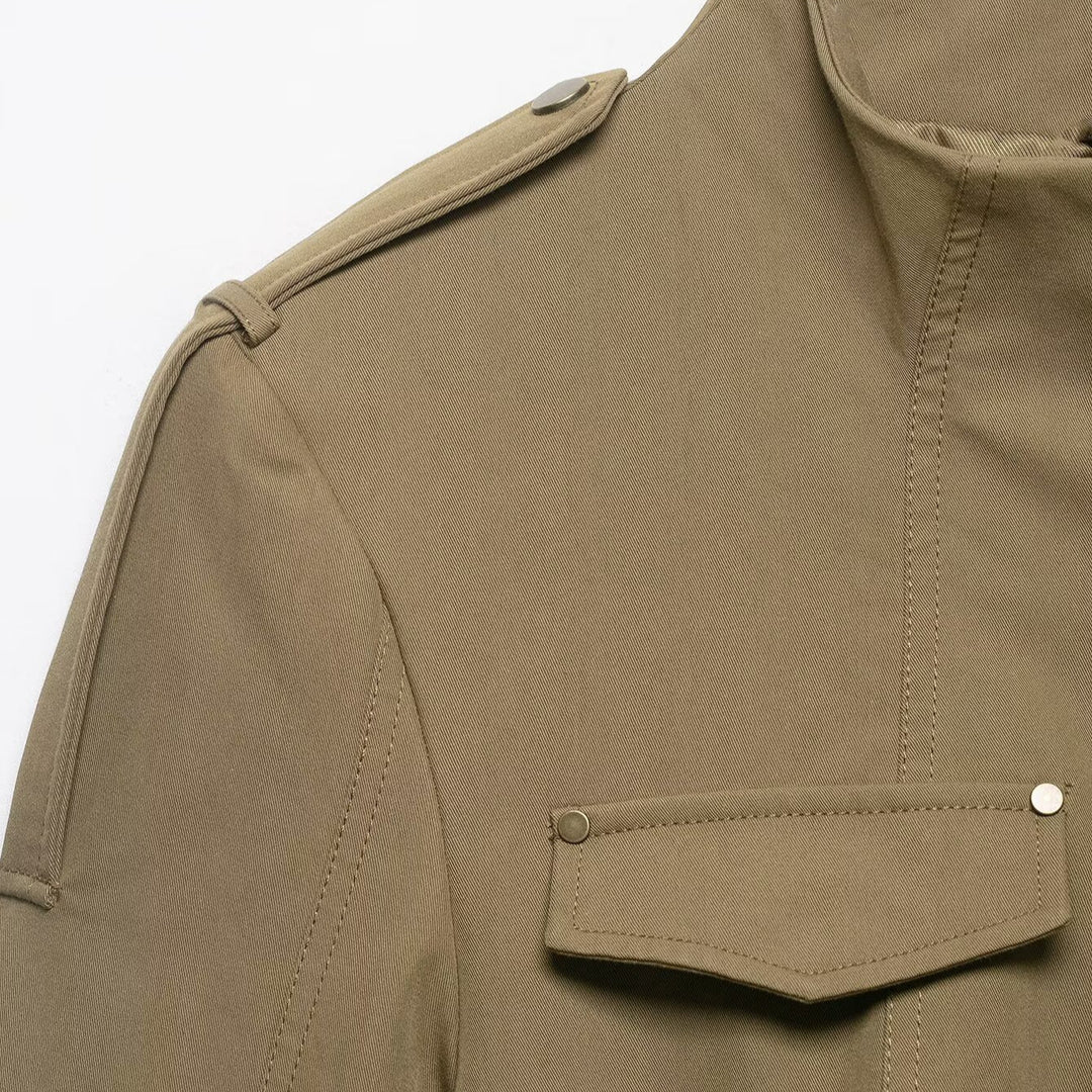Damen Utility-Safarijacke mit Stehkragen, aufgesetzten Klappentaschen und Epauletten Echo Archiv