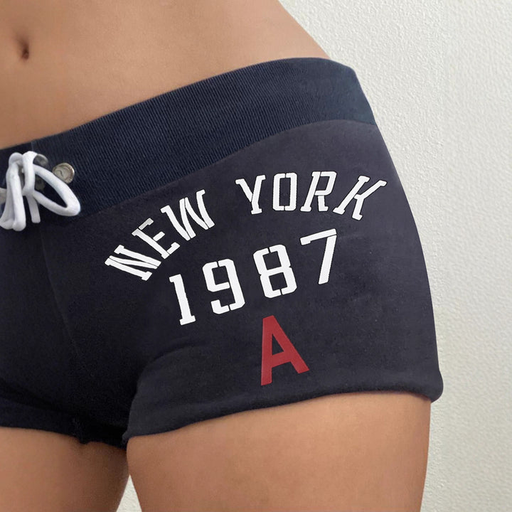 Damen Sportliche Badeshorts mit hohem Bund und verstellbarem Kordelzug Echo Archiv