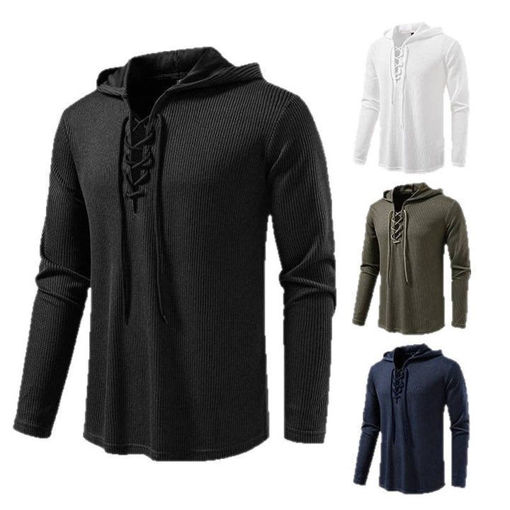Herren Kapuzenpullover mit innovativer Schnürung und strukturiertem Design Echoarchiv