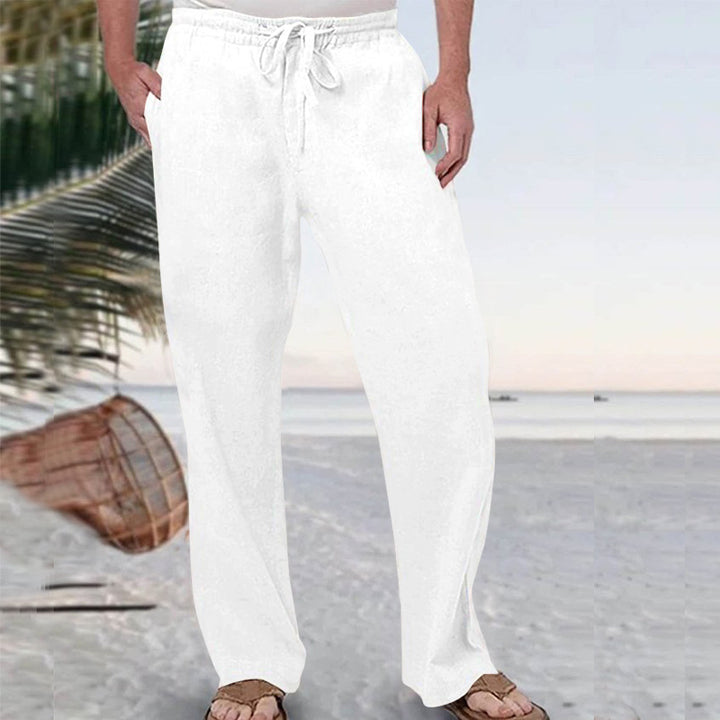 Herren nan weiche Loungehose aus Baumwolljersey mit elastischem Tunnelzugbund und seitlichen Eingrifftaschen Echo Archiv