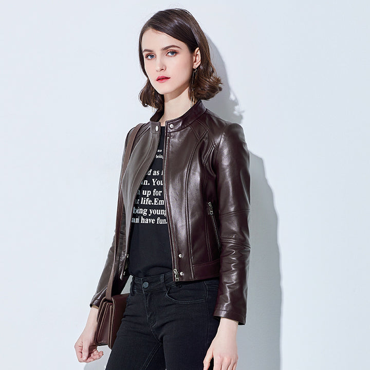 Damen Trendige Bikerjacke aus hochwertigem Leder Echo Archiv