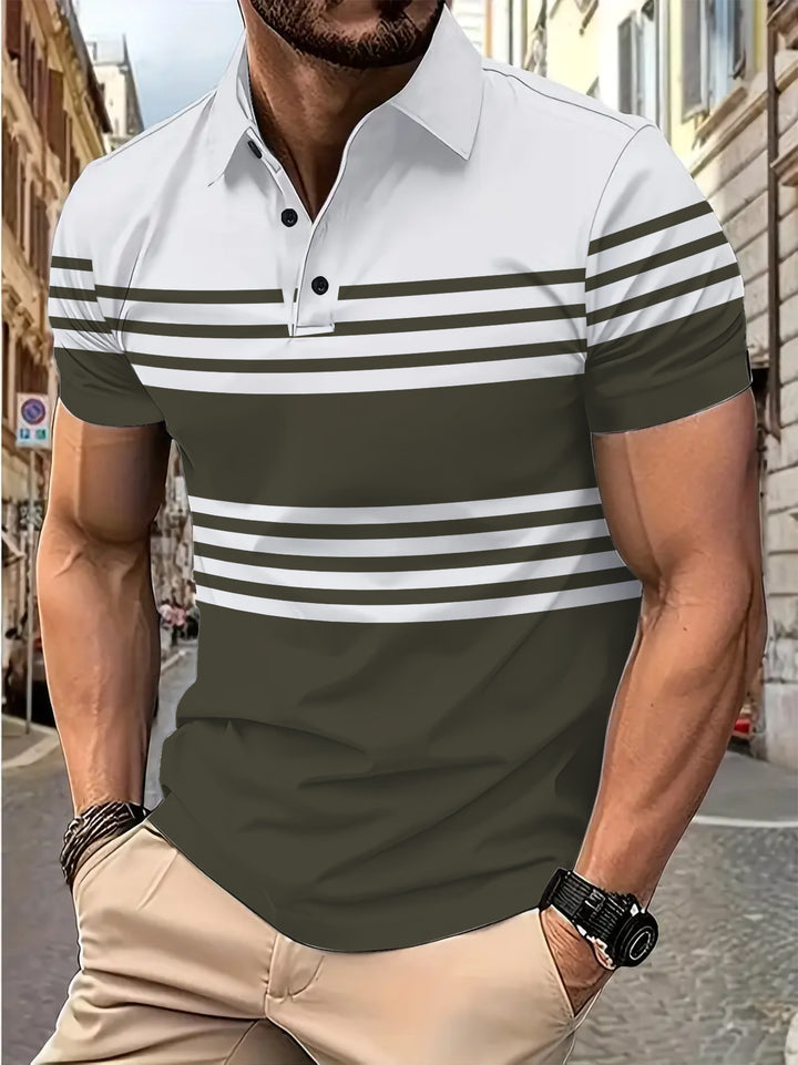 Herren Poloshirt mit modernen Streifen und hochwertigen Materialien Echoarchiv