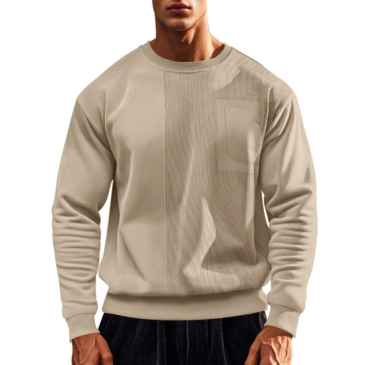 Herren Sportlicher Sweatshirt mit strukturiertem Design und praktischer Tasche Echoarchiv