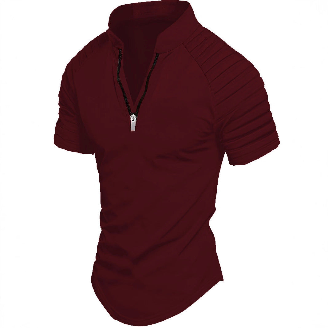 Herren Sportliches Kurzarm-Zip-Shirt Echoarchiv