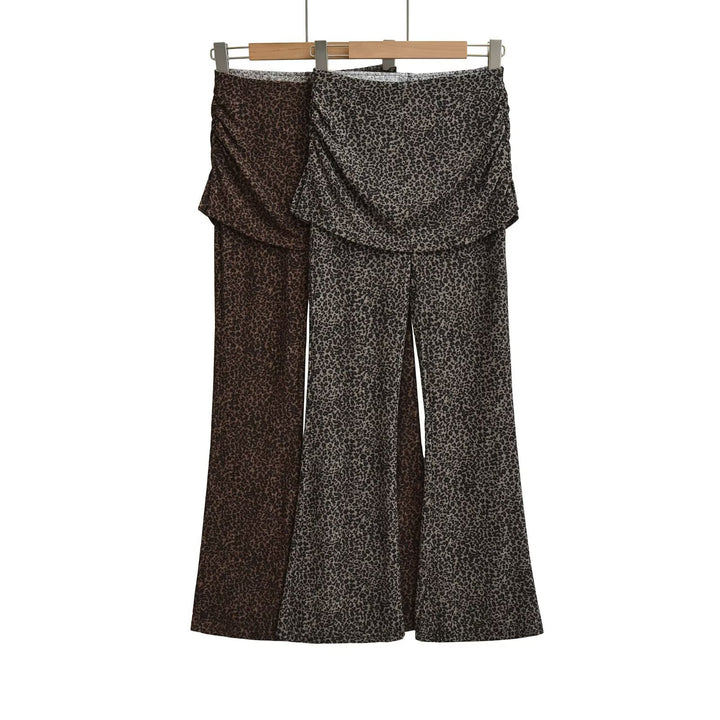 Damen High‑Waist Schlaghose mit gerafftem Hüftrock und ausgestelltem Bein Echo Archiv