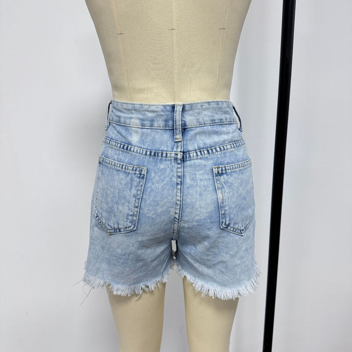 Damen Destroyed Denim-Shorts im lässigen Stil Echo Archiv