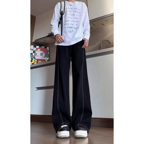 Damen Lässige High-Waist Schlaghose Echoarchiv