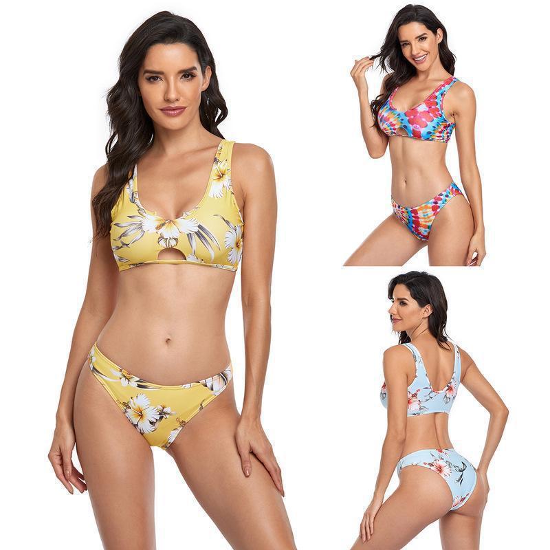 Damen Bikini-Set mit floralem Design und modernem Cut-Out Echo Archiv