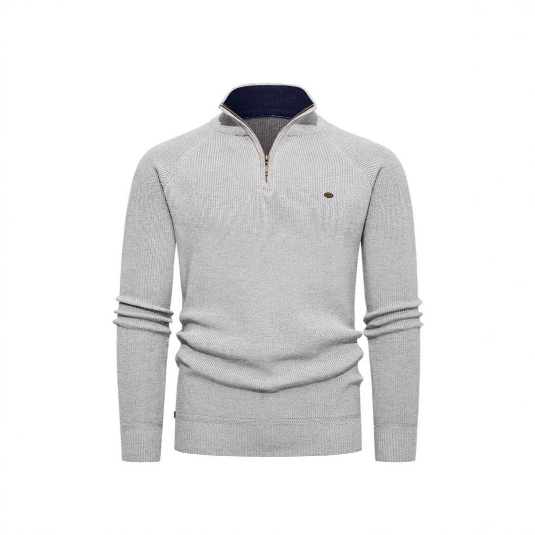 Herren Strickpullover mit Stehkragen und Reißverschluss Echoarchiv