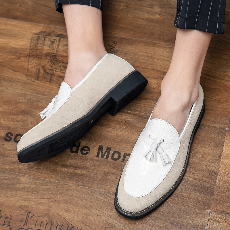 Herren eleganter Quasten-Loafer mit kroko-geprägtem Lederblatt und weichem Veloursaußenmaterial Echo Archiv