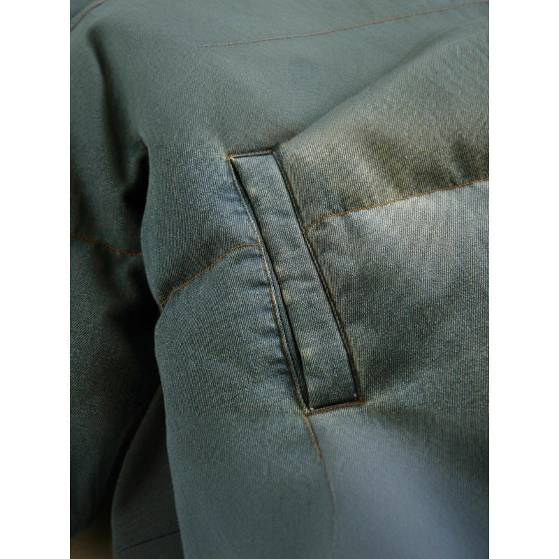 Unisex Kurze Oversize-Steppjacke mit Stehkragen, Kordelzug und elastischen Ärmelbündchen Echo Archiv