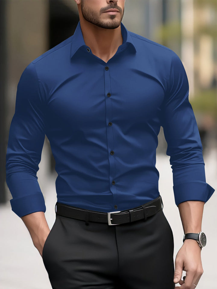 Herren Slim-Fit Langarmhemd mit modernem Schnitt und eleganten Akzenten Echoarchiv