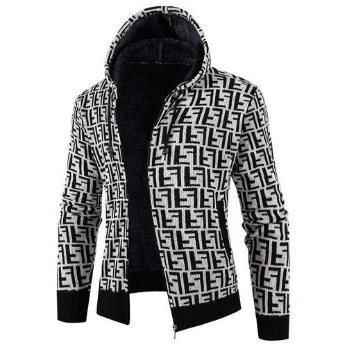 Herren trendige Strickjacke mit modernem Muster Echoarchiv