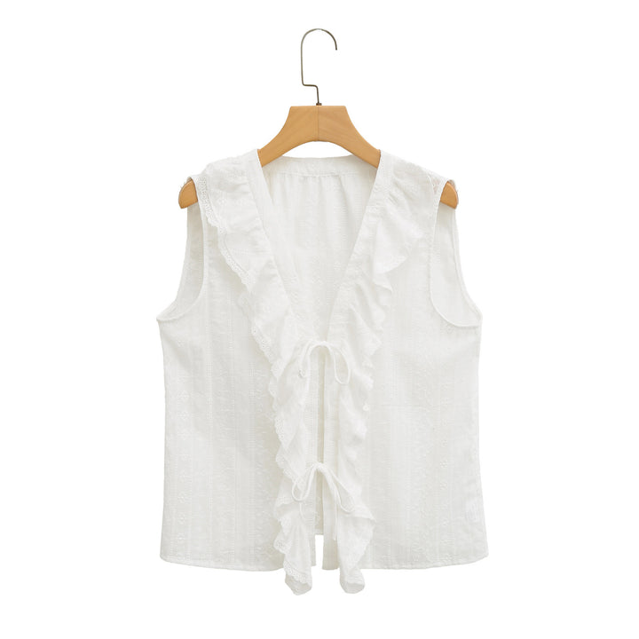 Damen Rüschenshirt mit elegantem V-Ausschnitt Echo Archiv