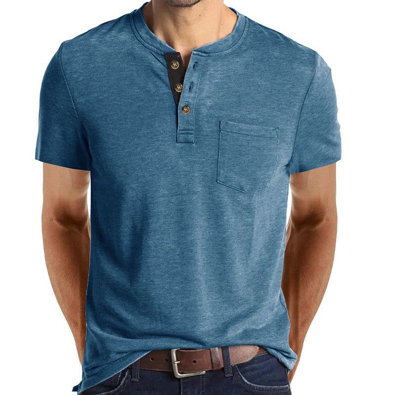 Herren T-Shirt mit strukturiertem Kragen und Brusttasche Echoarchiv