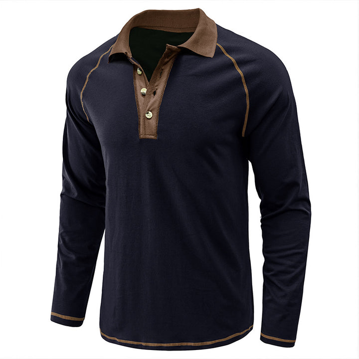 Herren Poloshirt mit langem Arm und modernem Kragen Echoarchiv