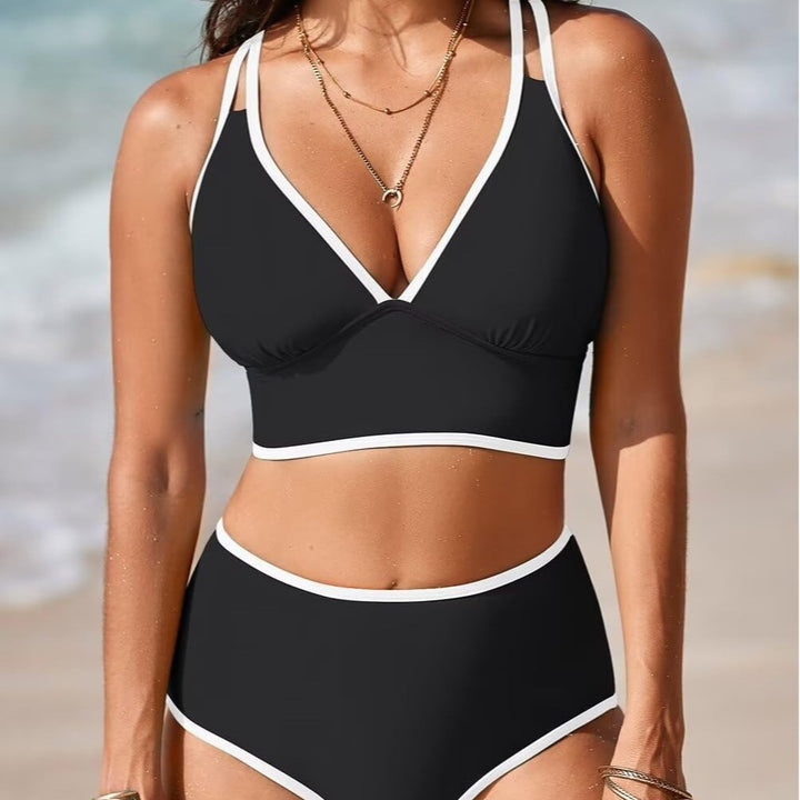 Damen Bikini-Set mit elegantem Hochgeschnittenen Höschen und verstellbaren Trägern Echo Archiv