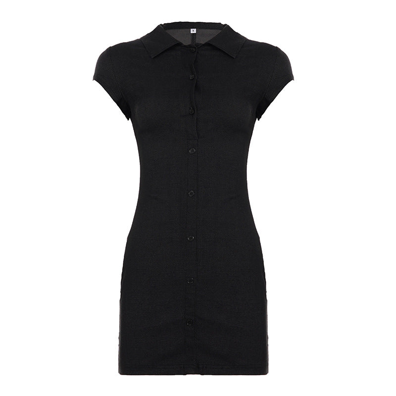 Damen Hemdkleid mit figurbetonter Silhouette und kurzen Ärmeln Echo Archiv