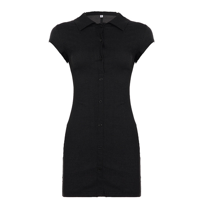 Damen Hemdkleid mit figurbetonter Silhouette und kurzen Ärmeln Echo Archiv
