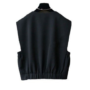 Damen Modische ärmellose Weste mit Knopfdetails Echoarchiv