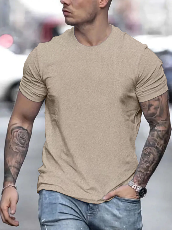 Herren lässiges T-Shirt mit strukturierter Oberfläche und bequemem Schnitt Echoarchiv