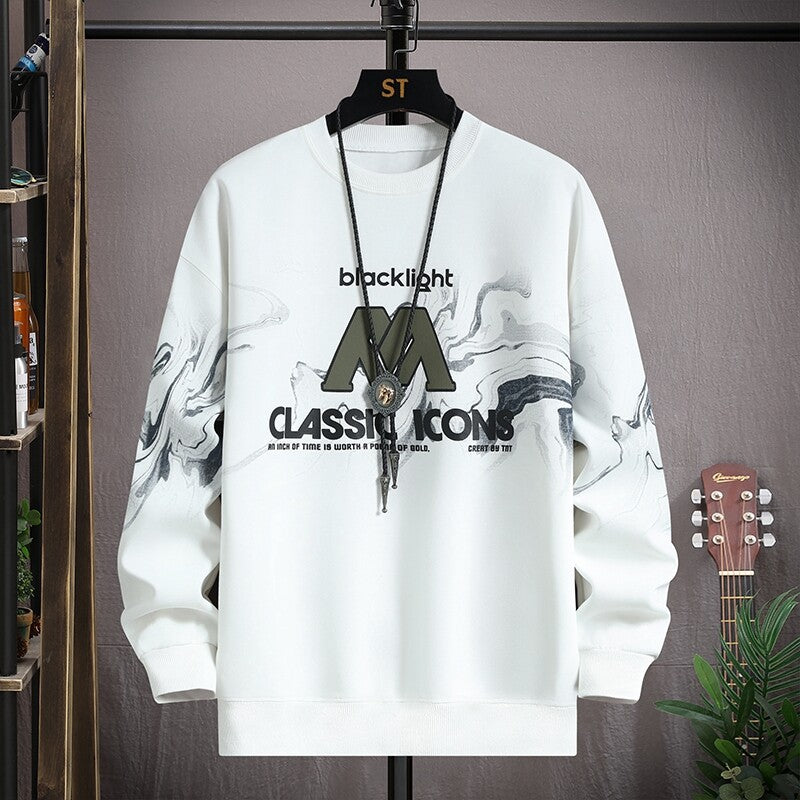 Herren modischer Sweatshirt mit kreativem Grafikdesign Echoarchiv