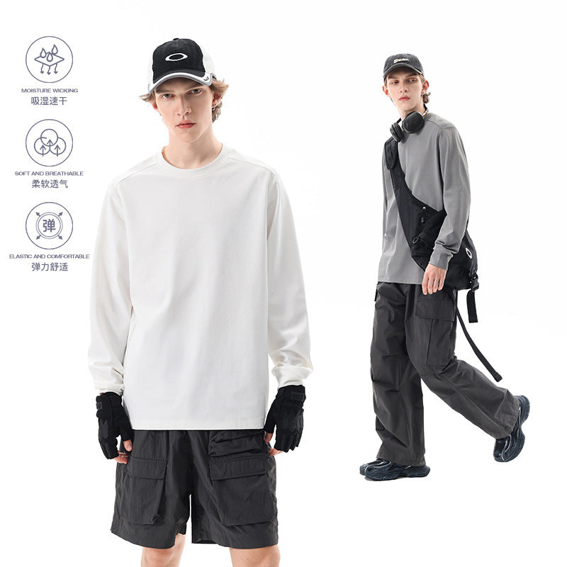 Herren Oversize-Langarmshirt aus schwerem Baumwolljersey mit Rundhalsausschnitt und gerippten Bündchen Echo Archiv