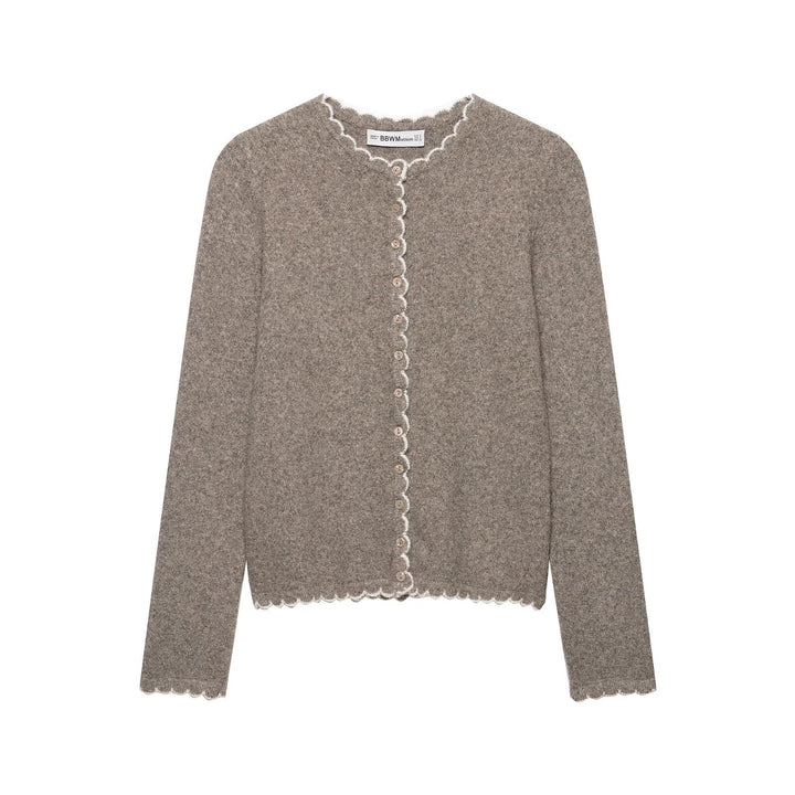 Damen Feinstrick-Cardigan mit Muschelkante und Perlmuttknöpfen Echoarchiv