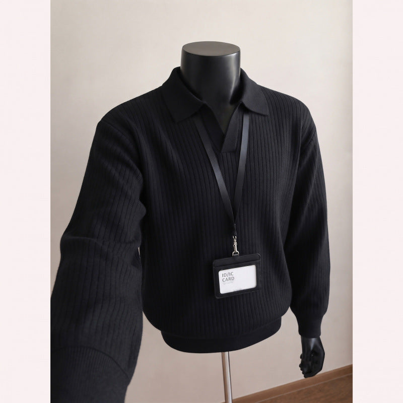 Stylischer gestrickter Pullover für Herren mit V-Ausschnitt Echo Archive