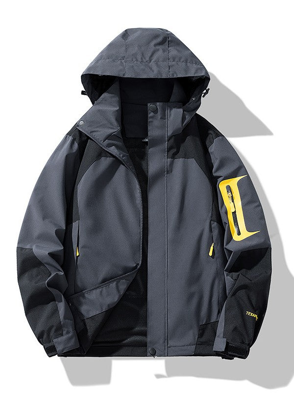 Herren Technische Outdoor-Softshelljacke mit Kapuze, Ärmeltasche und Mesh-Futter Echoarchiv