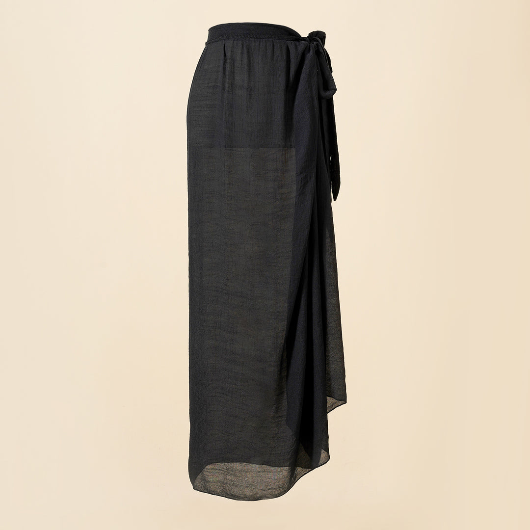 Damen Maxirock mit Wickelband und leichter Crêpe-Qualität – Valéora