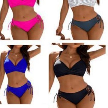 Damen Triangel-Bikini mit verstellbaren Bindebändern und Cross-Over Design Echo Archiv