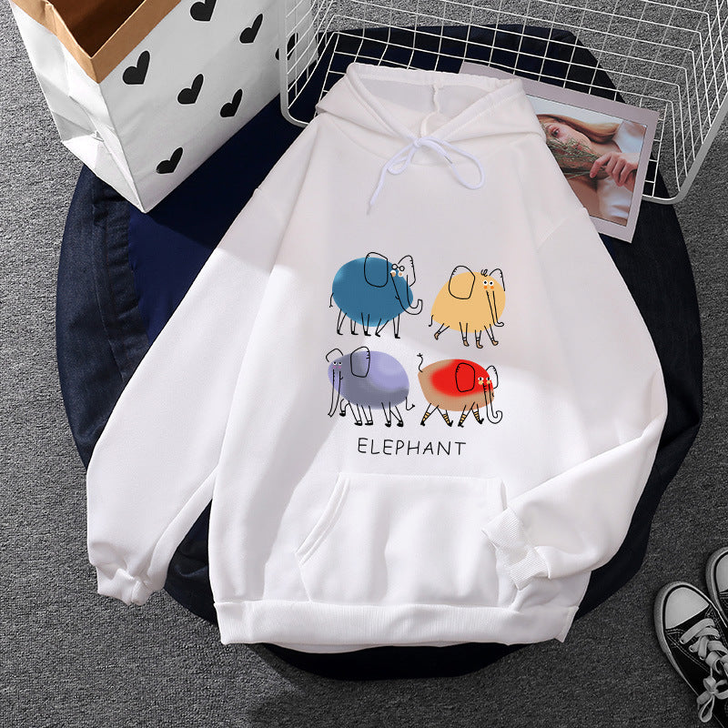 Damen Kapuzenpullover mit minimalistischer Grafik, lockerer Oversize-Passform und Kängurutasche – Auréline