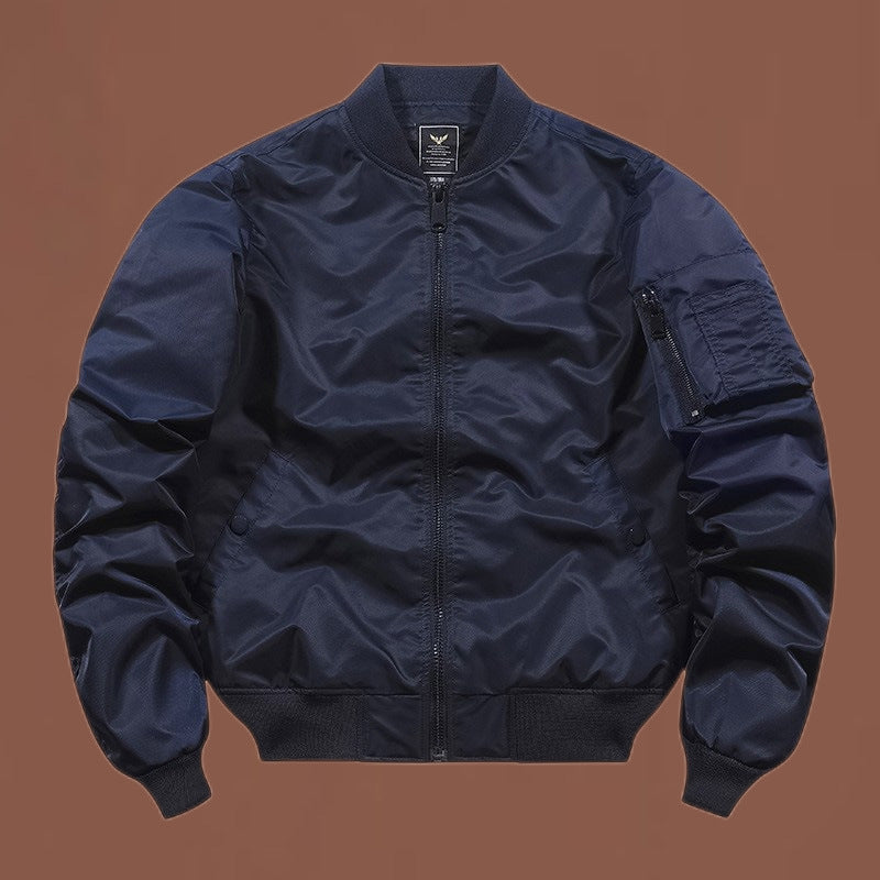 Herren nan windabweisende Nylon-Bomberjacke im MA-1 Stil mit Ärmeltasche und gerippten Bündchen Echo Archiv