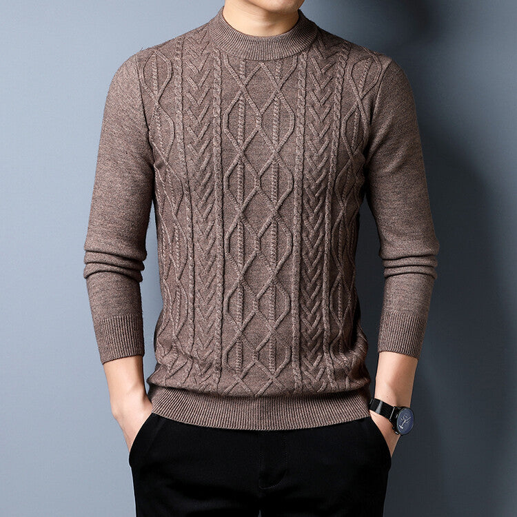 Herren Strickpullover mit strukturiertem Zopfmuster Echoarchiv