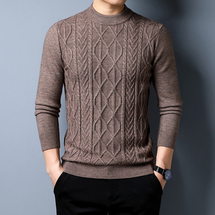 Herren Strickpullover mit strukturiertem Zopfmuster Echoarchiv