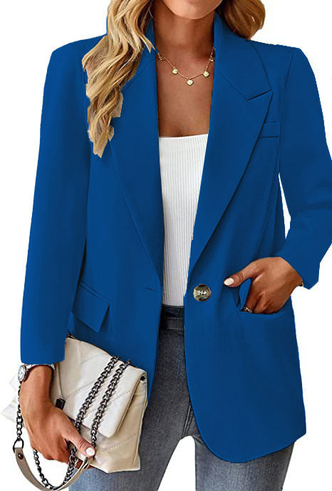 Damen nan taillierter Blazer mit Ein-Knopf-Verschluss Reverskragen und Pattentaschen Echo Archiv