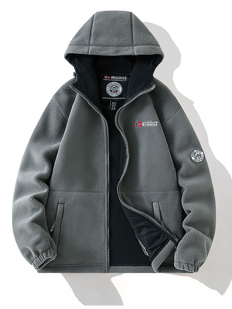 Unisex Kapuzen-Fleecejacke mit wärmender Microfleece-Innenlage, durchgehendem Reißverschluss und elastischen Bündchen Echo Archiv