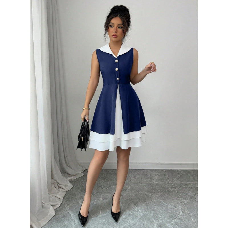 Damen Sommerkleid mit modischem Kragen und Knopfdetails Echo Archiv