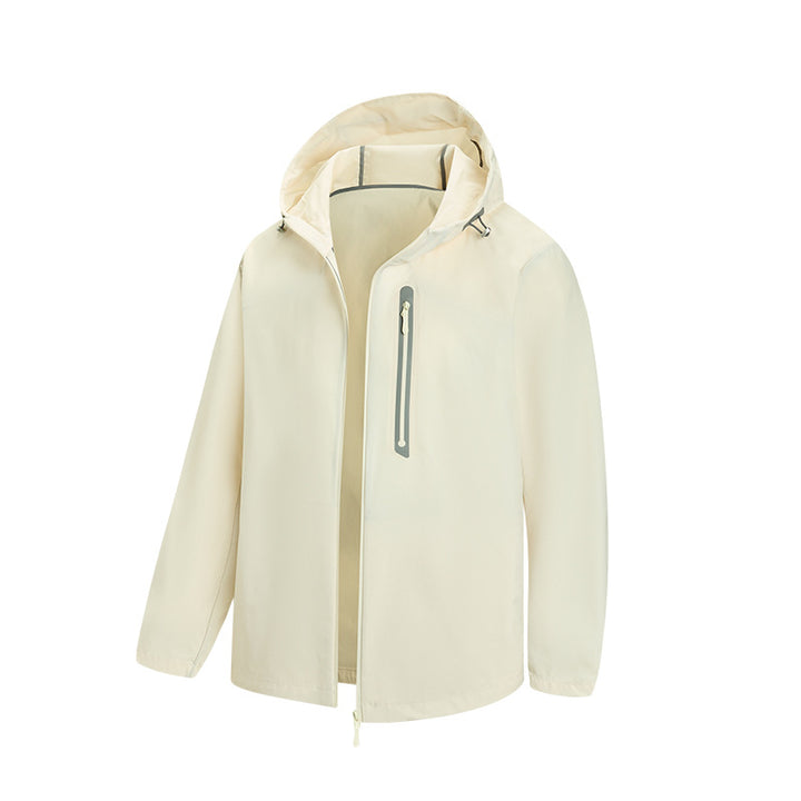 Herren Atmungsaktive Softshell-Kapuzenjacke mit wasserdichter Brusttasche und elastischem Saum Echo Archiv