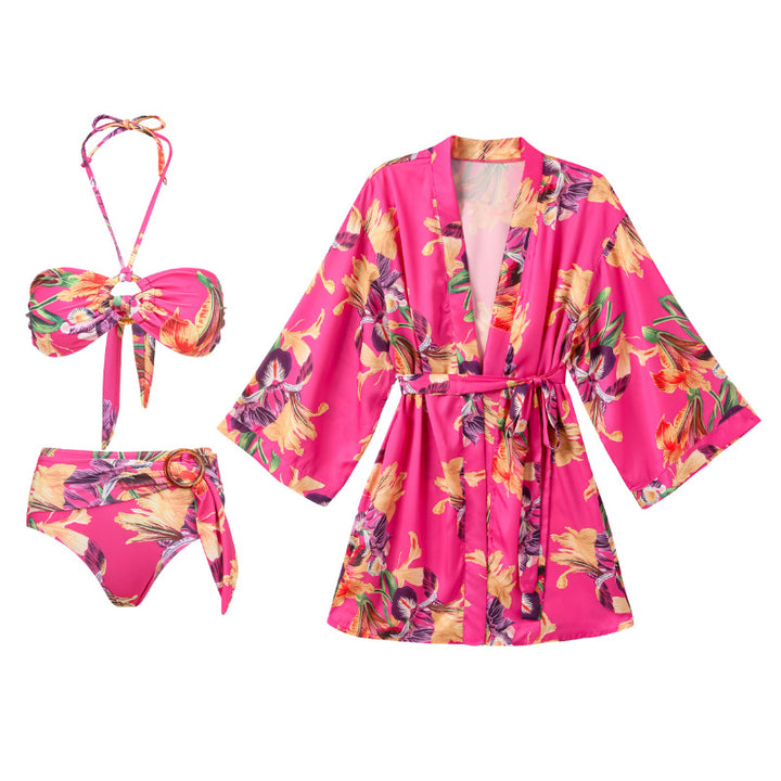 Damen Bikiniset mit floralem Design und modischem Wickelband Echo Archiv