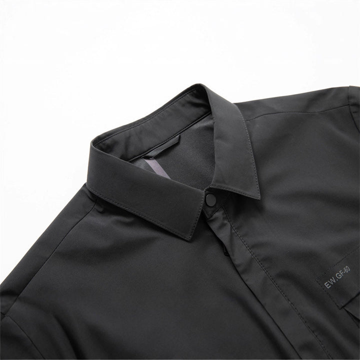Herren Leichte Wasserabweisende Zip-Übergangsjacke mit Hemdkragen und Brusttaschen Echo Archiv