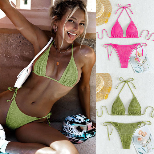 Damen Triangel-Bikini Set mit verstellbaren Trägern und minimalistischem Design Echo Archiv