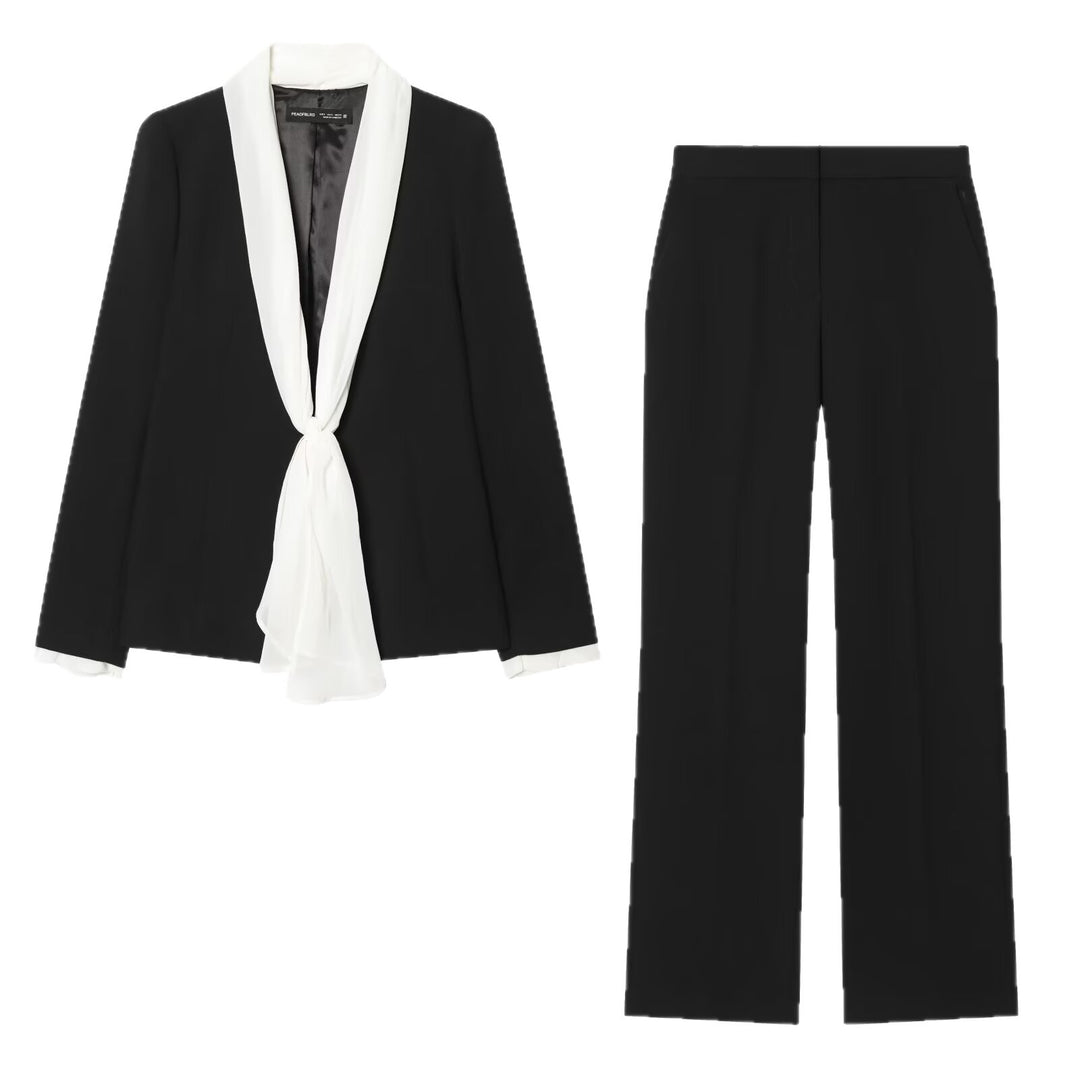 Damen Weite High‑Waist-Hose mit elastischem Bund, Bügelfalte und Seitentaschen Echoarchiv