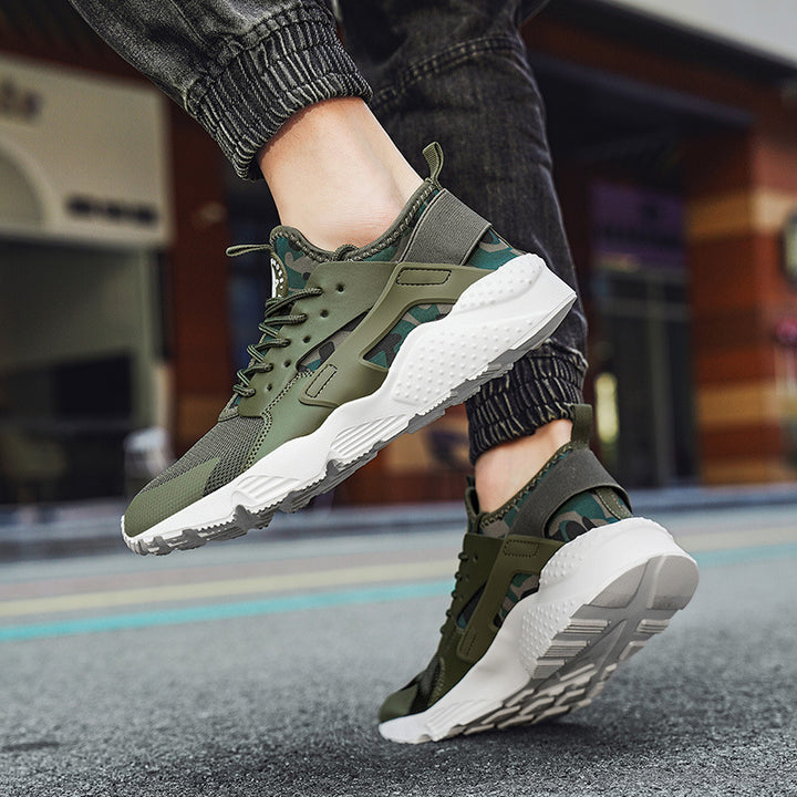 Herren sportlicher Training- und Lifestyle-Sneaker mit elastischem Fersenband, atmungsaktiver Strickkonstruktion und gedämpfter Wellen-EVA-Sohle – Norré