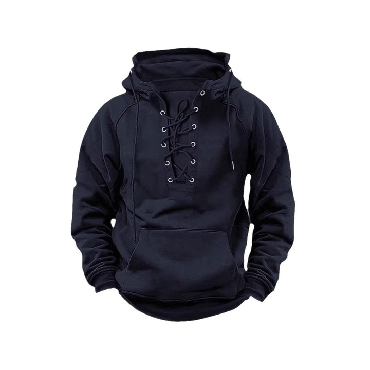 Herren Kapuzenpullover mit innovativem Schnürdesign und weichem Innenfutter Echoarchiv