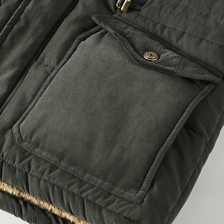 Herren Thermo-Fieldparka mit durchgehendem Teddyfutter und Utility-Taschen Echo Archiv