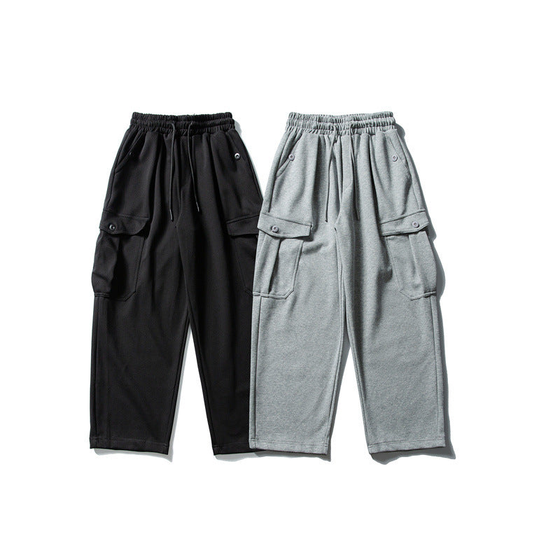 Herren Relaxed-Fleece-Cargohose mit elastischem Kordelbund und Utility-Taschen Echoarchiv