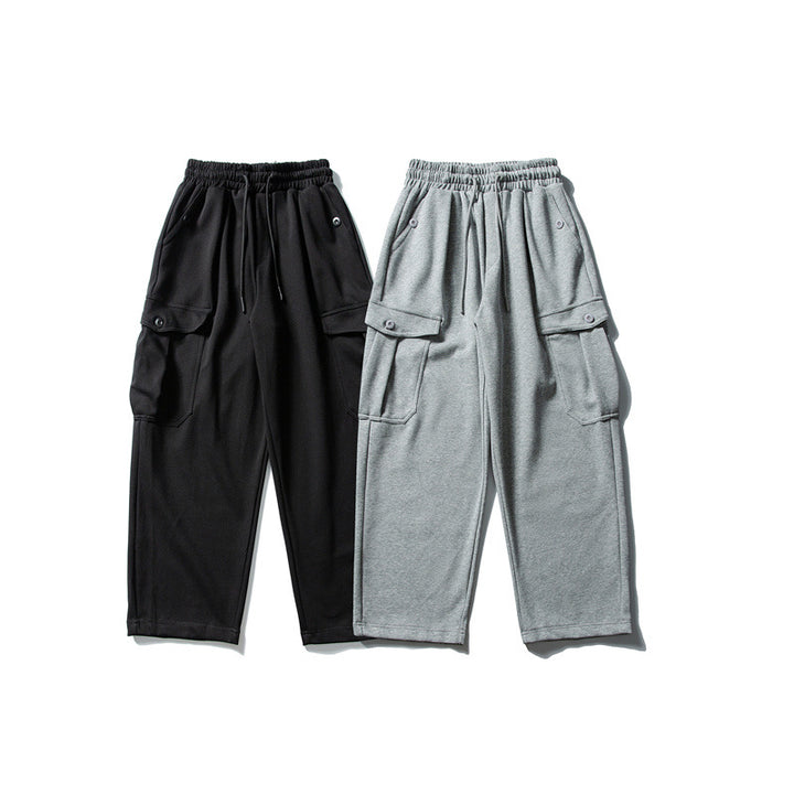 Herren Relaxed-Fleece-Cargohose mit elastischem Kordelbund und Utility-Taschen Echoarchiv